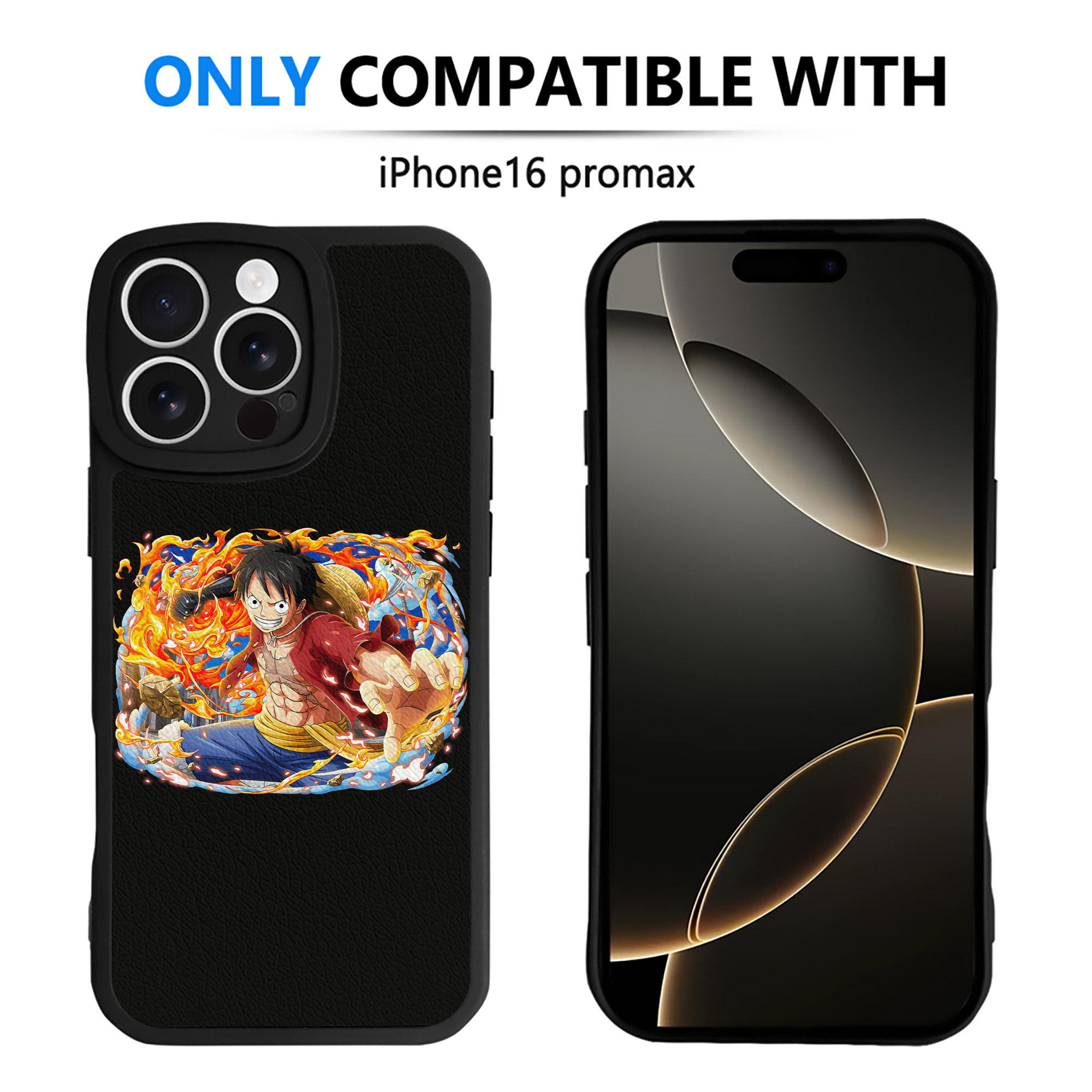 （画像用） ワンピース モンキー・D・ルフィ ONE PIECE Monkey D. Luffy 【iPhone 16シリーズ対応】シリコンスマホケース（レザー調） 材質：シリコン